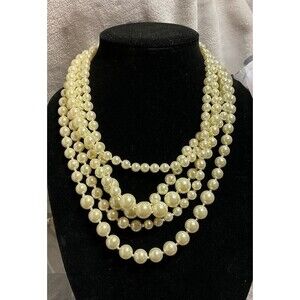 J. Crew 5 Strand Graduated Faux Pearl Necklace